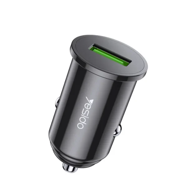 Cargador para carro de carga rápida Yesido Y38 negro con puerto USB QC3.0