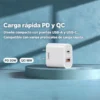 Cargador tipo C 30W Remax RP-U82 con carga rápida PD y QC en puertos USB-A y USB-C