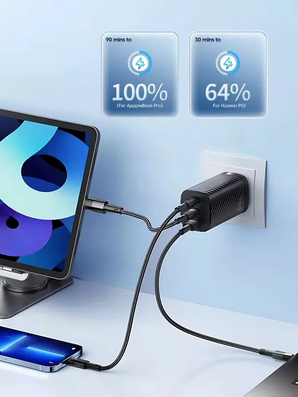 Cargador carga rápida Inteligente GaN 65W Toocki | Ultra Rápido y Seguro