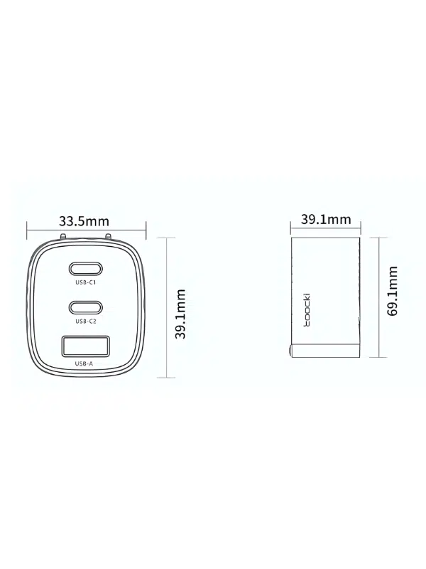 Cargador carga rápida Inteligente GaN 65W Toocki | Ultra Rápido y Seguro