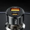 🔌 Cargador para Auto Carga Rápida 60W USB Tipo C y A Toocki | Doble Puerto QC 3.0 PD Compacto Universal