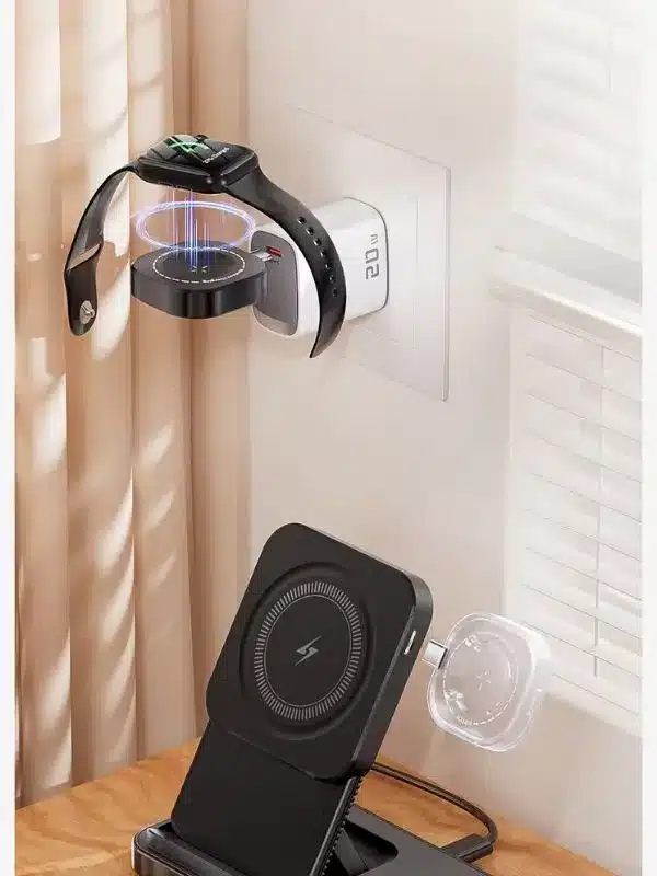 Cargador Inalámbrico 3 en 1 Toocki con Protección Inteligente y Diseño Magnético