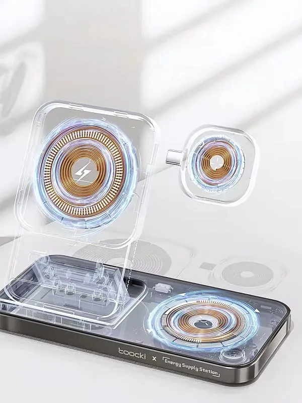 Cargador Inalámbrico 3 en 1 Toocki con Protección Inteligente y Diseño Magnético