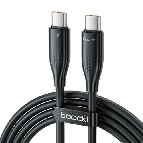 Cable Toocki USB-C a USB-C 100W color negro, vista principal