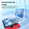Cable Toocki USB-C a USB-C 100W cargando un dispositivo rápidamente