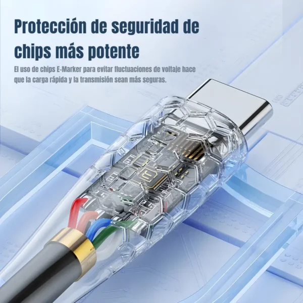 Chip de protección E-Marker del cable Toocki Tipo-C a Tipo-C 60W