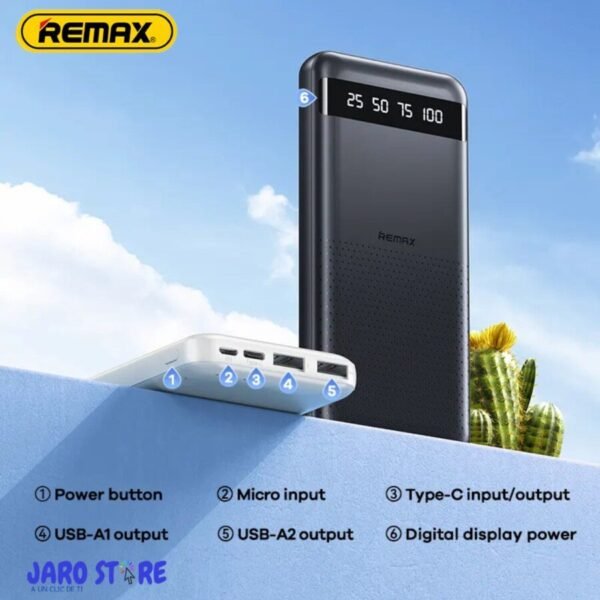Diagrama de puertos del power bank Remax RPP-10