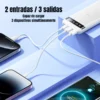 Power bank Remax RPP-10 cargando 3 celulares al mismo tiempo con 2 entradas y 3 salidas