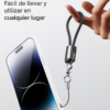 Cable llavero Yesido CA178 fácil de llevar Cable llavero Yesido CA178 sostenido en la mano junto a un iPhone, fácil de llevar a cualquier lugar