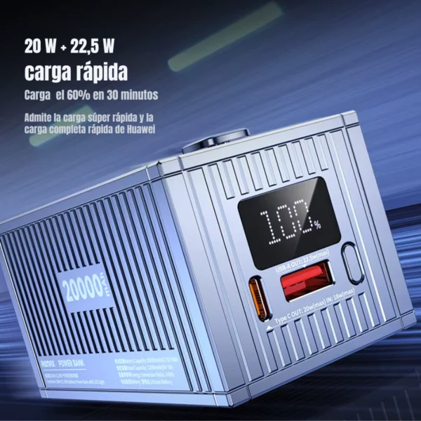 Power bank Remax 20000mAh RPP-675 con carga rápida 22.5W y pantalla digital de batería