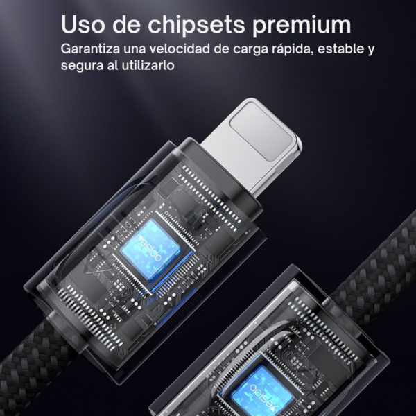 Yesido CA178 chipset premium conector Lightning Chipset premium en los conectores del cable Yesido CA178 para una carga rápida, estable y segura