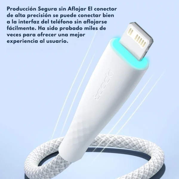 Conector de alta precisión del cable Toocki Lightning a USB-C PD 20W, resistente a desconexiones