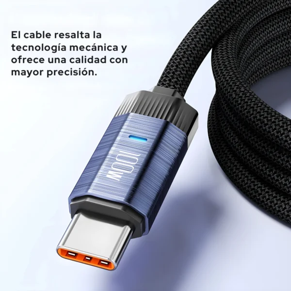 Conector del cable Tipo-C a Tipo-C 100W Toocki con diseño mecánico de alta precisión