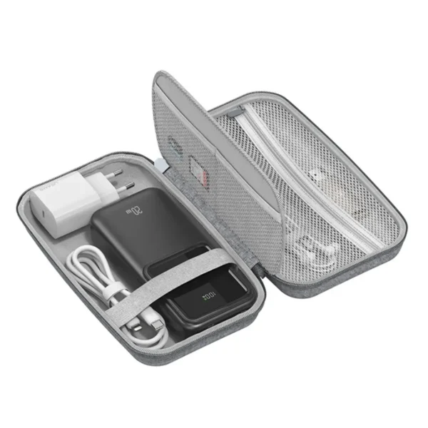estuche-organizador-grande-cables-power-bank-usams-zb290-4-bolsillos-malla-cremallera Bolsillos de malla y cremallera del estuche para cables Usams ZB290