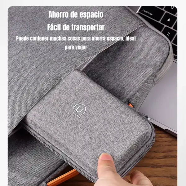 Estuche organizador Usams ZB263 compacto guardado en un maletín de laptop
