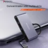 Concentrador USB multipuerto Yesido HB12, 1 USB a 4 puertos USB 2.0