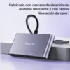 Hub USB 4 puertos Yesido HB12 con carcasa de aleación de aluminio y rápida disipación de calor