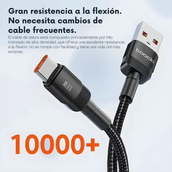 hy01-04-resistencia-flexion-1.webp Cable Toocki USB-A a Type-C con resistencia a la flexión, nailon trenzado