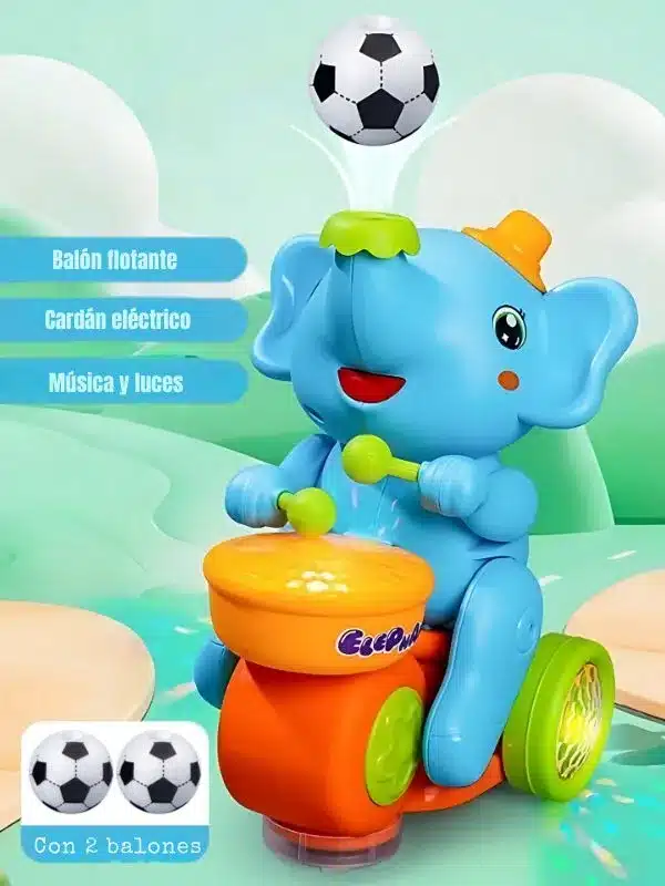 Juguete de Elefante Interactivo para Bebé – Tummy Time y Gateo con Luces, Sonidos y Pelota Flotante