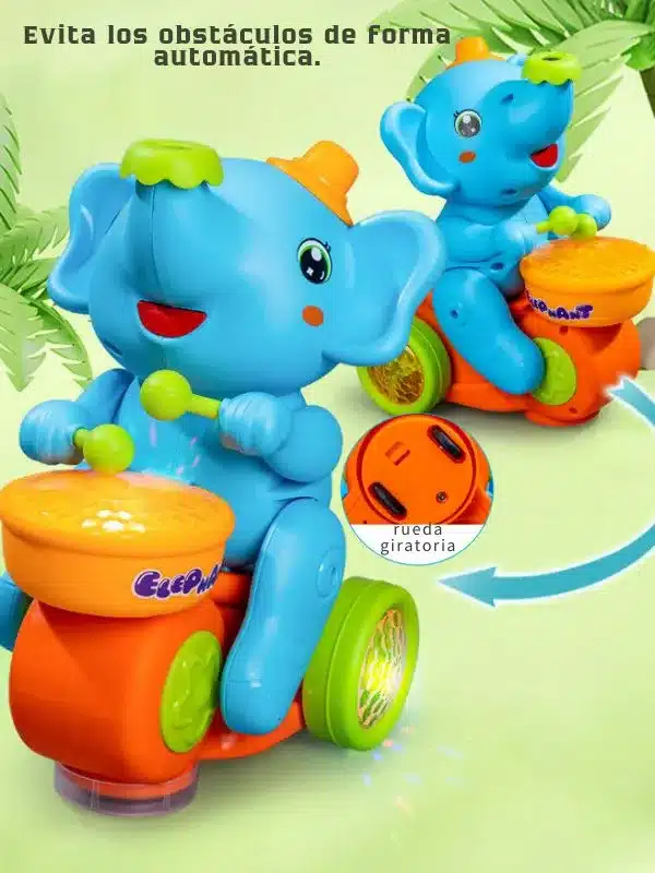 Juguete de Elefante Interactivo para Bebé – Tummy Time y Gateo con Luces, Sonidos y Pelota Flotante