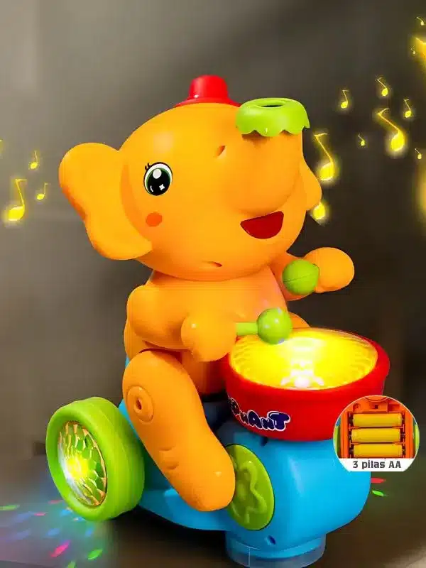 Juguete de Elefante Interactivo para Bebé – Tummy Time y Gateo con Luces, Sonidos y Pelota Flotante