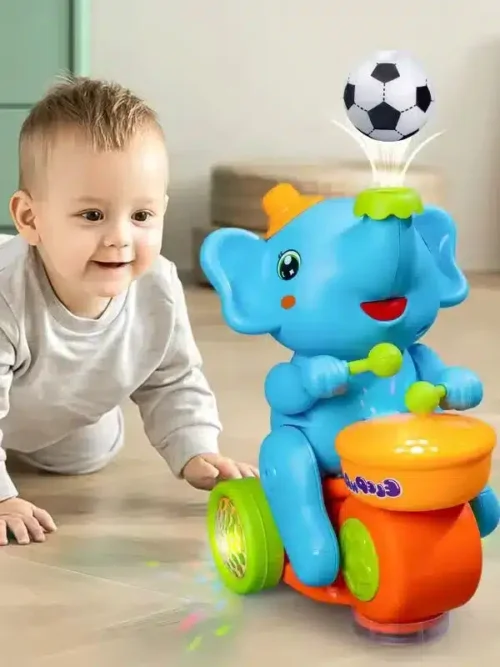 Juguete de Elefante Interactivo para Bebé – Tummy Time y Gateo con Luces, Sonidos y Pelota Flotante