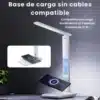 Lámpara de escritorio con cargador inalámbrico Yesido DS20 cargando un celular a 10W en su base