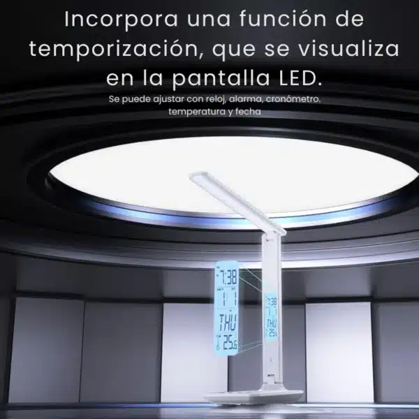 Pantalla LCD de la lámpara de escritorio con reloj Yesido DS20 con hora, fecha, día y temperatura