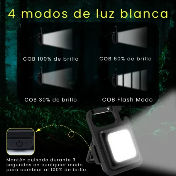 4 modos de luz blanca de la mini linterna LED recargable