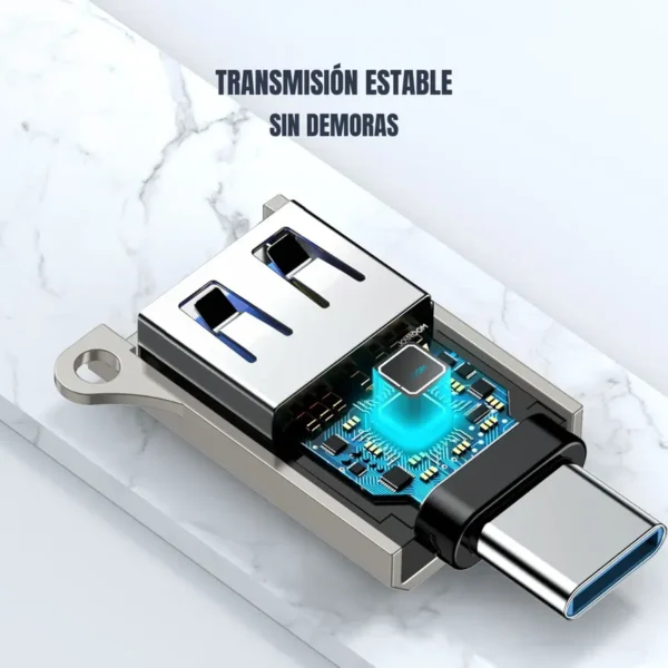 Interior del adaptador OTG tipo C Joyroom S-H151 con chip para transmisión estable