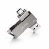 Pendrive para celular Usams ZB198 de 16 GB con conectores USB-C y USB 3.0 y diseño giratorio de metal