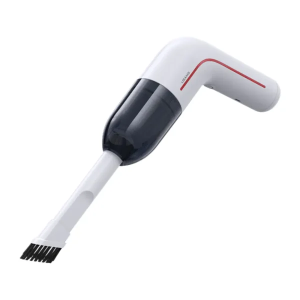 Mini aspiradora inalámbrica Usams ZB253 blanca con depósito transparente y boquilla con cepillo