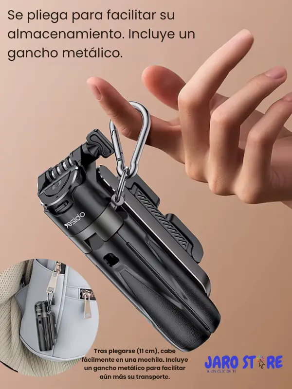 mini selfie stick plegado 📸 Palo Mini Selfie Stick Extensible 43cm | Giratorio y Compatible con Android & iPhone Yesido