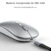 Batería de 280mAh del mouse inalámbrico recargable Yesido KB-15 con carga USB-C