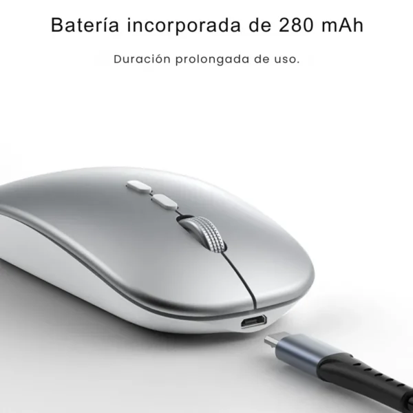 Batería de 280mAh del mouse inalámbrico recargable Yesido KB-15 con carga USB-C