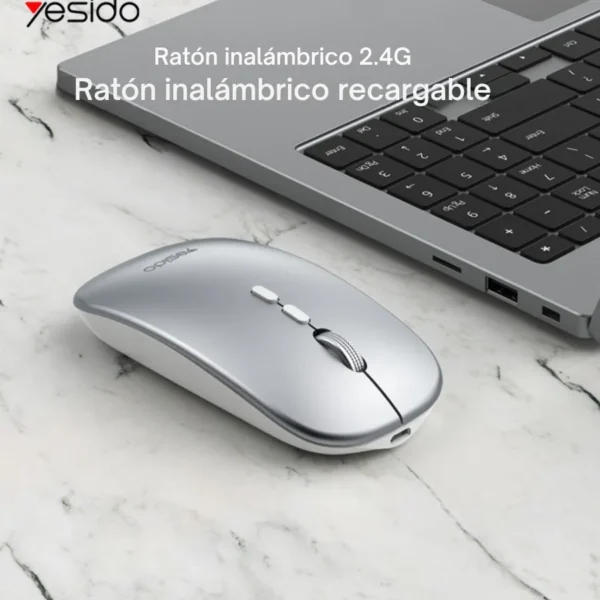 Mouse inalámbrico recargable Yesido KB-15 con conexión 2.4G y receptor nano USB