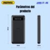 Dimensiones y medidas del power bank Remax RPP-10
