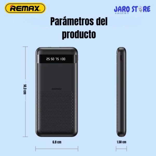 Dimensiones y medidas del power bank Remax RPP-10