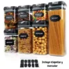 Set de Organizadores de Cocina Herméticos 7 Piezas con Etiquetas y Marcador Reutilizable