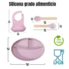 Set de 4 Platos de Silicona para Bebé – Grado Alimenticio y Libre de BPA