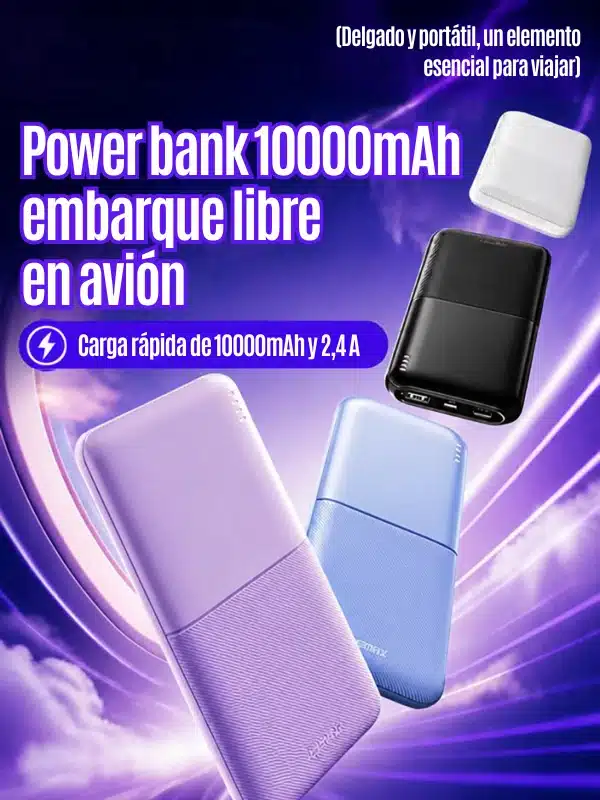 Power bank Remax con doble salida y doble entrada para cargar dos dispositivos a la vez