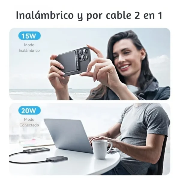 Power bank magnético 10000mAh Usams CD242 con carga inalámbrica 15W y por cable 20W