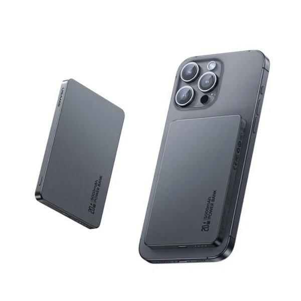 power-bank-magnetico-5000mah-usams-cd231-3-en-iphone Power bank magnético ultra delgado Usams CD231 pegado a un iPhone
