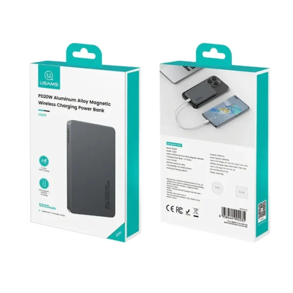 power-bank-magnetico-5000mah-usams-cd231-4-ultra-delgado-9mm Power bank MagSafe ultra delgado Usams CD231 de solo 9 mm