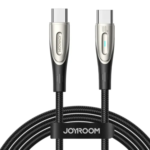 sa27cc-negro-enrollado-v2-2.webp Cable Joyroom SA27-CC Tipo-C a Tipo-C 100W PD | Trenzado con Indicador de Carga