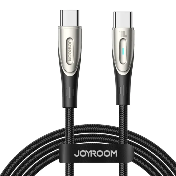 Cable Joyroom SA27-CC Tipo-C a Tipo-C negro enrollado