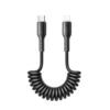 Cable iPhone Joyroom 30W retráctil negro enrollado