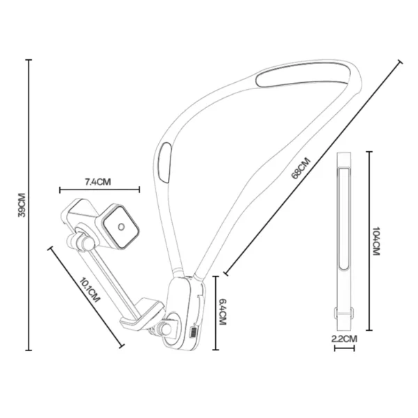 Medidas del soporte de cuello para celular con pinza Yesido C334