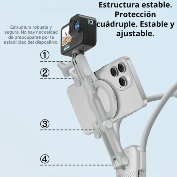 Estructura estable con cuatro puntos de fijación del soporte de cuello Yesido C332