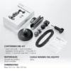 Empaque, brazo, base magnética, adaptadores, tornillo, cuerda de seguridad y manual del Telesin CMM-001.